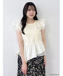 dazzlin | 【mofusandコラボ】アシメシアーフリルロゴTシャツ(Tシャツ/カットソー)