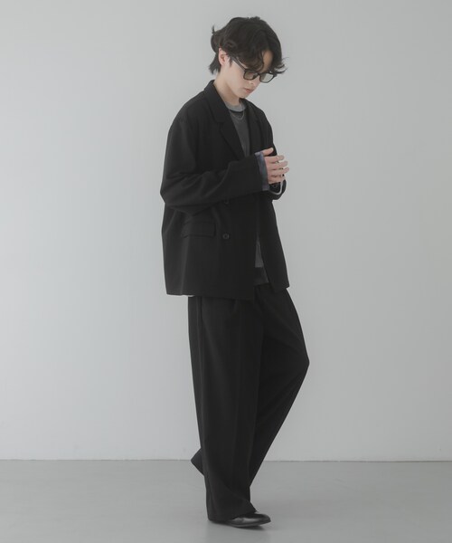 SENSE OF PLACE by URBAN RESEARCH（センスオブプレイスバイアーバンリサーチ）の「『イージーケア/速乾』リネンライクタックワイドスラックス（その他パンツ・メンズ・BLACK/CHARCOAL/GREIGE・M/L）」の10枚目の写真