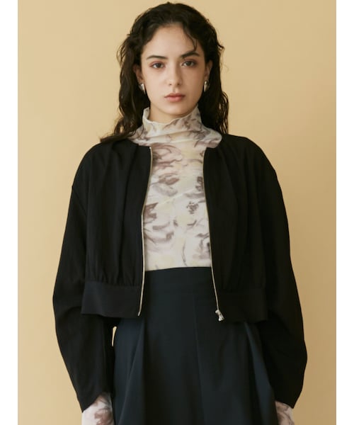 LAGUNAMOON（ラグナムーン）の「コクーンスリーブショートブルゾン（ブルゾン・レディース・ホワイト/ブラック・F）」の2枚目の写真