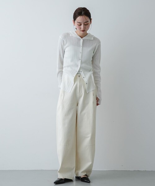 SENSE OF PLACE by URBAN RESEARCH（センスオブプレイスバイアーバンリサーチ）の「バレルレッグチノパンツ（チノパンツ・レディース・IVORY/Y.BEIGE/CHARCOAL・S/M/L）」の9枚目の写真