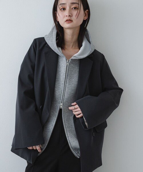 SENSE OF PLACE by URBAN RESEARCH(センスオブプレイスバイアーバンリサーチ)の「コクーンスリーブZIPパーカー(パーカー・レディース・IVORY/BLACK/GRAY・One)」の19枚目の写真
