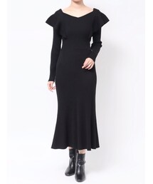 MERCURYDUO | 2WAYラッフルマーメイドニットワンピース(ワンピース)