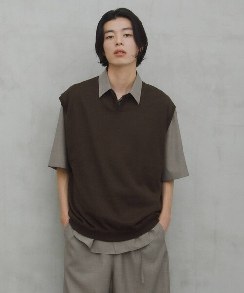 URBAN RESEARCH DOORS(アーバンリサーチドアーズ)の「Ramie High Gauge KnitVest(ベスト・メンズ・BROWN/CHARCOAL・M/L)」の17枚目の写真
