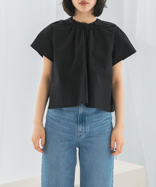 URBAN RESEARCH ROSSO（アーバンリサーチロッソ）の「シアサッカーショートギャザーブラウス（シャツ/ブラウス・レディース・WHITE/GREEN/BLACK・FREE）」の22枚目の写真