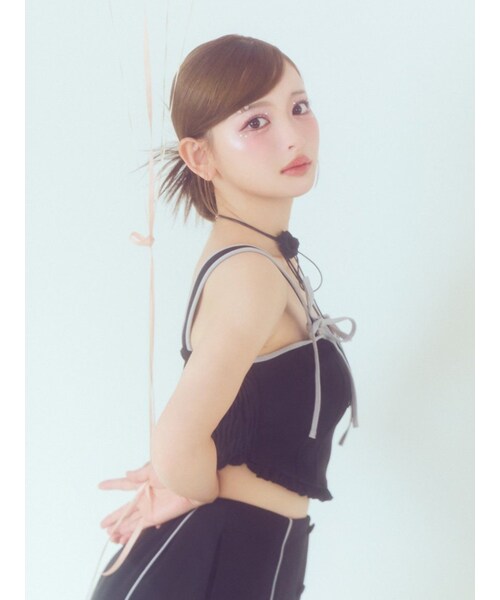 EATME（イートミー）の「リボンビスチェ（キャミソール・レディース・ブラック/ピンク・F）」の2枚目の写真