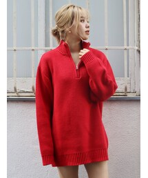 EVRIS | SUNNYハーフジップニットトップス(ニット/セーター)