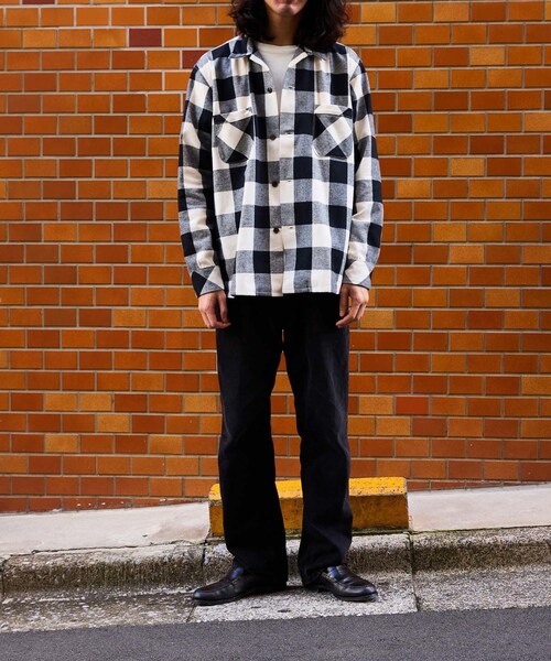 ADAM ET ROPE'（アダムエロペ）の「《別注》【BONCOURA/ボンクラ】オープンカラーネルシャツ ブロックチェック（シャツ/ブラウス・メンズ・ブラック・36/38/40/42）」の15枚目の写真