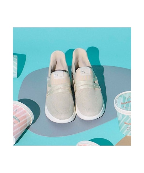 ing(イング)の「イング ing 【レイン対応】ニットスニーカー (スニーカー・レディース・BL/BG/LBU・S/22.5cm/M/23.5cm/L/24.5cm/LL/25cm)」の7枚目の写真