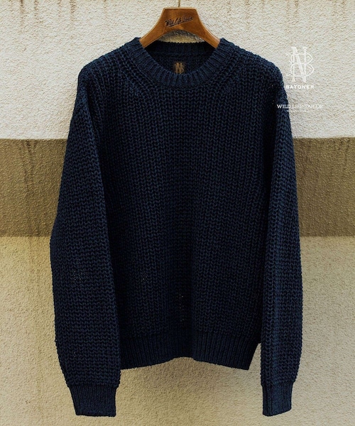 ADAM ET ROPE'（アダムエロペ）の「【BATONER for WILD LIFE TAILOR】EX MIXED COLOR SIGNATURE CREW NECK（ニット/セーター・メンズ・ダークブラウン/ネイビー・2/3/4）」の20枚目の写真