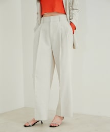 【美easy】リネンライクワンタックワイドスラックスパンツ