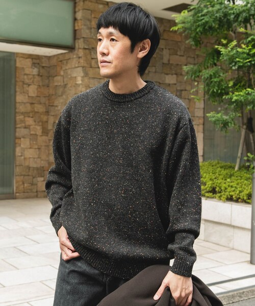 URBAN RESEARCH DOORS（アーバンリサーチドアーズ）の「ウールブレンドネップクルーネックニット（ニット/セーター・メンズ・BEIGE/BROWN/CHARCOAL・M/L）」の9枚目の写真