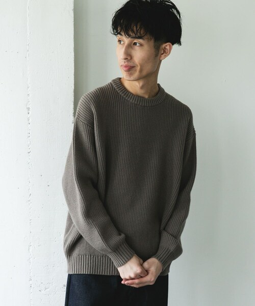 URBAN RESEARCH DOORS（アーバンリサーチドアーズ）の「畦ニット クルーネックプルオーバー（ニット/セーター・メンズ・RED/GRAY/BLUEGREEN/CHARCOAL・M/L）」の10枚目の写真