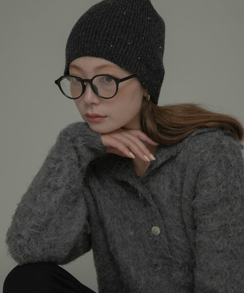 URBAN RESEARCH Sonny Label（アーバンリサーチサニーレーベル）の「スパンコールラメニット帽（ニットキャップ/ビーニー・レディース・グレー/チャコール・one）」の2枚目の写真