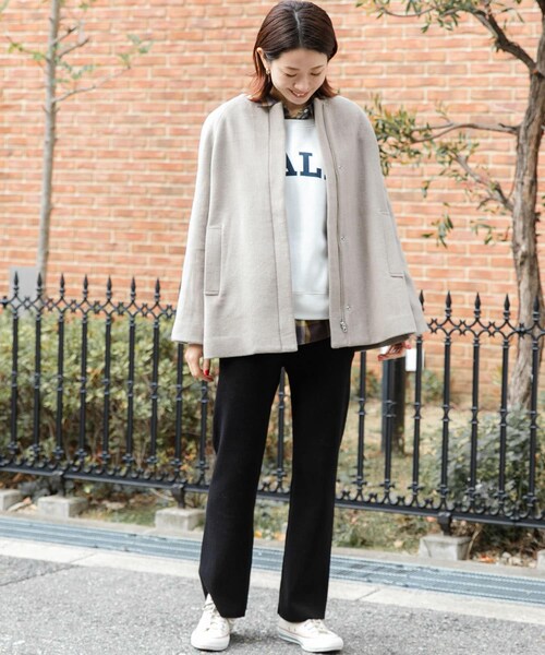 URBAN RESEARCH Sonny Label（アーバンリサーチサニーレーベル）の「ノーカラーショートコート（ノーカラージャケット・レディース・ミント/ブラック/ベージュ・FREE）」の16枚目の写真