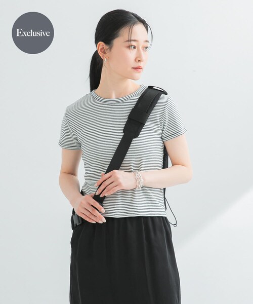 URBAN RESEARCH(アーバンリサーチ)の「『別注』Miller×URBAN RESEARCH Prib Tiny T-SHIRTS(Tシャツ/カットソー・レディース・IVORY/NVY BORDER/BLK BORDER・FREE)」の4枚目の写真
