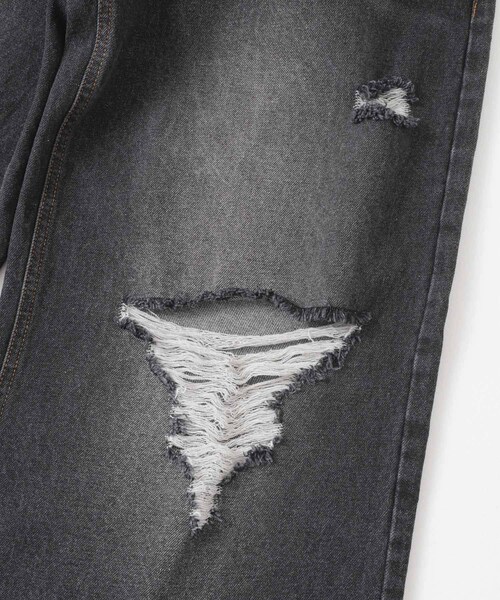 SENSE OF PLACE by URBAN RESEARCH（センスオブプレイスバイアーバンリサーチ）の「『ユニセックス』ダメージデニムワイドパンツ（デニムパンツ・メンズ・BLACK/D.INDIGO・M/L）」の15枚目の写真