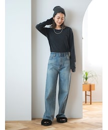 Ungrid | ハイウエストルーズストレートデニム(デニムパンツ)