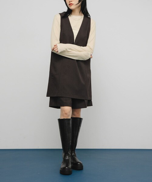 KBF（ケイビーエフ）の「シアーリブデザインカットソー（Tシャツ/カットソー・レディース・L.BEIGE/PINK/CHARCOAL・one）」の20枚目の写真