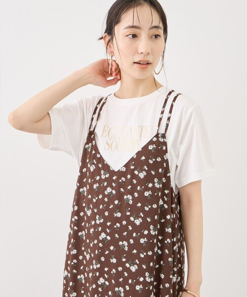 ROPE' PICNIC(ロペピクニック)の「RENUロゴ&フォトアソートプリントTシャツ/UVカット・接触冷感・イージーケア(Tシャツ/カットソー・レディース・ホワイト/ホワイト系・F)」の19枚目の写真