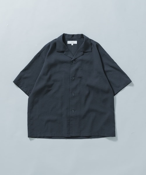 URBAN RESEARCH ROSSO（アーバンリサーチロッソ）の「『WEB限定』『セットアップ対応/XLサイズあり』リネンライクオープンカラー半袖オーバーシャツ（シャツ/ブラウス・メンズ・BLACK/LIGHT GRAY/NAVY・M/L/XL）」の3枚目の写真