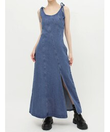 EVRIS | ステッチデザインデニムロングキャミワンピース(ワンピース)