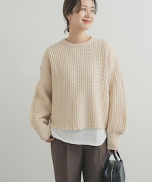 URBAN RESEARCH DOORS | ヘリンボーン柄ニットプルオーバー(ニット/セーター)