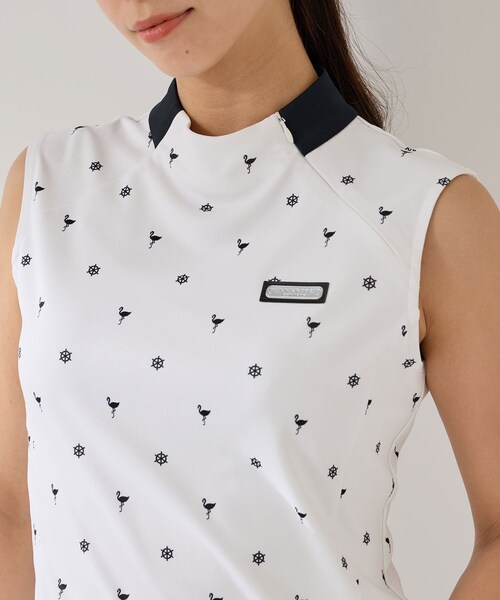 ROPE'（ロペ）の「小紋総柄プリントノースリーブプルオーバー/UV・接触冷感（Tシャツ/カットソー・レディース・ブラック/ホワイト/ベージュ・L/M/S）」の21枚目の写真