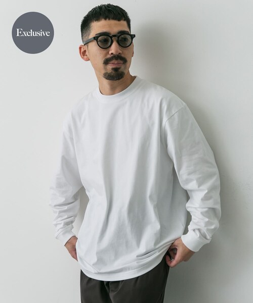 URBAN RESEARCH DOORS(アーバンリサーチドアーズ)の「『別注』HANES×DOORS BEEFY-T DOORS FIT LONG-SLEEVE(Tシャツ/カットソー・メンズ・ホワイト/グレー/ダークグレー/ブラック/ネイビー・M/L/XL/XXL)」の20枚目の写真