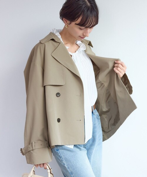 ROPE' PICNIC（ロペピクニック）の「ショート丈トレンチコート/撥水・花粉ガード（トレンチコート・レディース・ベージュ/カーキ/ネイビー・F）」の17枚目の写真