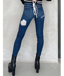 GYDA | M/W BOTH RIPPED スキニーデニムパンツ(デニムパンツ)