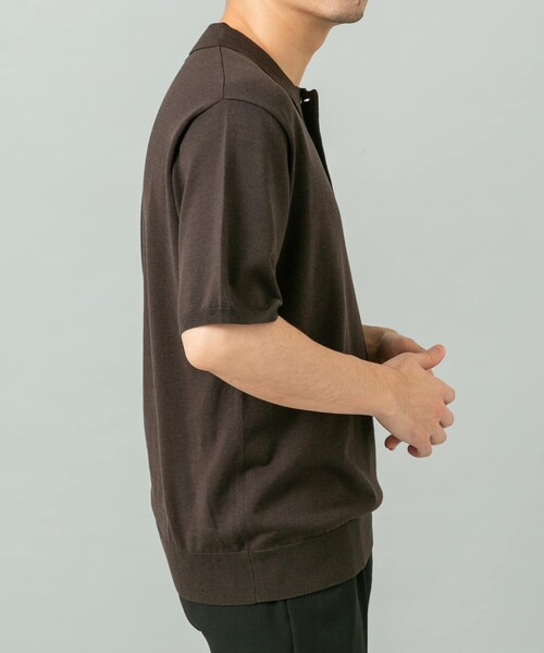 URBAN RESEARCH ROSSO（アーバンリサーチロッソ）の「『WEB限定』シルク混サマーニットポロシャツ（ポロシャツ・メンズ・GREIGE/BLUE GRAY/BROWN・M/L）」の20枚目の写真