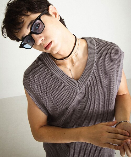 SENSE OF PLACE by URBAN RESEARCH（センスオブプレイスバイアーバンリサーチ）の「アゼアミクロップドニットベスト（ベスト・メンズ・BLACK/GRAY・M/L）」の20枚目の写真