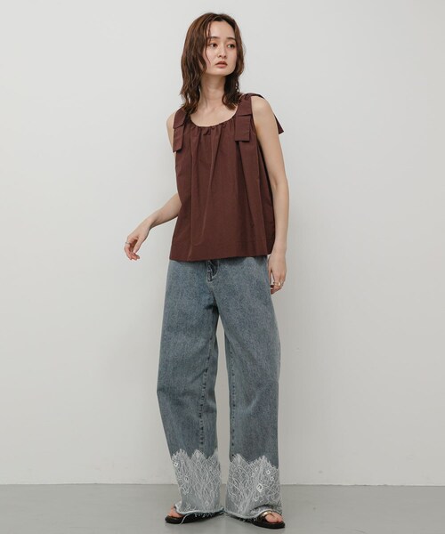 SENSE OF PLACE by URBAN RESEARCH(センスオブプレイスバイアーバンリサーチ)の「ショルダーリボンブラウス(シャツ/ブラウス・レディース・BLACK/BROWN/BEIGE・One)」の16枚目の写真