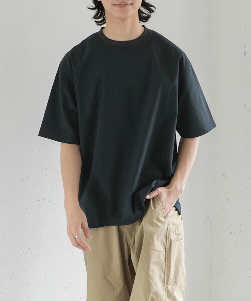 URBAN RESEARCH DOORS（アーバンリサーチドアーズ）の「FORK&SPOON　TEC LINEN T-SHIRTS（Tシャツ/カットソー・メンズ・BLACK/LIGHT GRAY/DARK BLUE・4/5）」の3枚目の写真