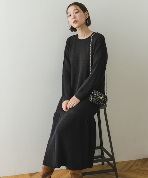 URBAN RESEARCH ROSSO（アーバンリサーチロッソ）の「F by ROSSO　ウォッシャブル抗ピルニットワンピース（ワンピース・レディース・D/NAVY/C/GRAY・36/38）」の22枚目の写真