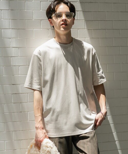 SENSE OF PLACE by URBAN RESEARCH(センスオブプレイスバイアーバンリサーチ)の「コットンスムースショートスリーブTシャツ(Tシャツ/カットソー・メンズ・WHITE/BLUE/BEIGE/BLACK・M/L)」の5枚目の写真