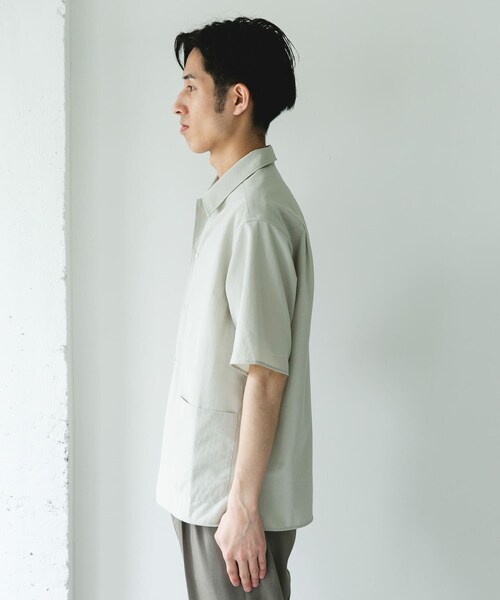 URBAN RESEARCH DOORS(アーバンリサーチドアーズ)の「『イージーケア/速乾/UVカット』クイックドライショートスリーブシャツカバーオール(カバーオール・メンズ・CHALK/YELLOW/BLUEGREEN/NAVY・M/L/XL)」の15枚目の写真