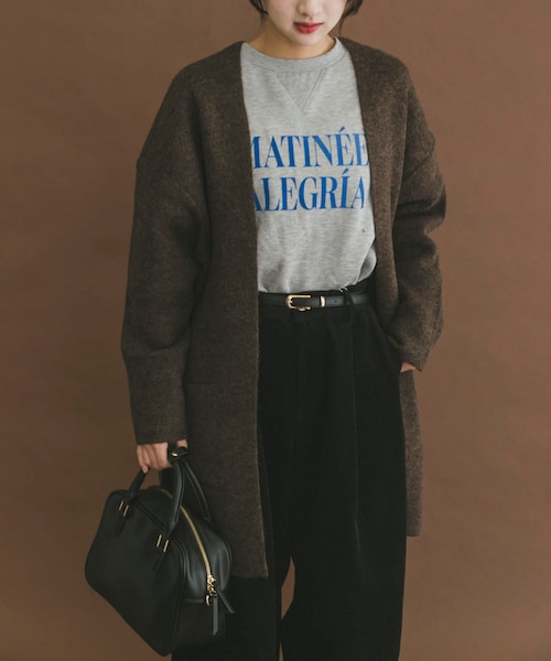 ITEMS URBANRESEARCH(アイテムズ アーバンリサーチ)の「ニットガウン(テーラードジャケット・レディース・GRY/BRN/L.KHK・FREE)」の2枚目の写真