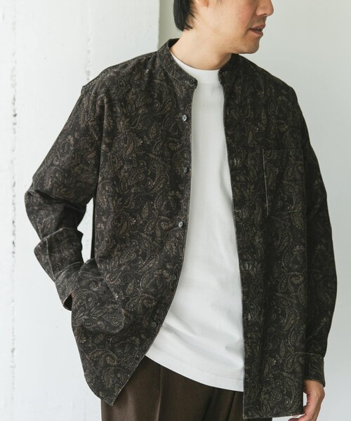 URBAN RESEARCH DOORS（アーバンリサーチドアーズ）の「『UR TECH』コーデュロイバンドカラーシャツ（シャツ/ブラウス・メンズ・GREIGE/BLUEGREEN/CHARCOAL/PAISLEY・M/L）」の17枚目の写真