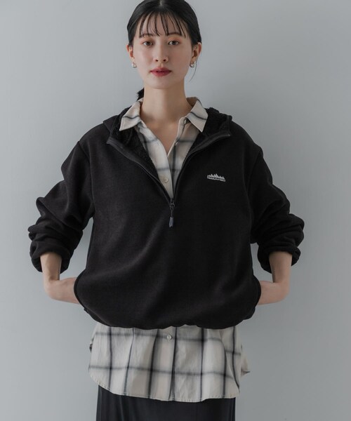 URBAN RESEARCH（アーバンリサーチ）の「『別注』THOUSAND MILE×URBAN RESEARCH　KNIT FREECE HF-ZIP HOODIE（パーカー・レディース・OFF WHITE/BORDEAUX/BLACK・M/L）」の19枚目の写真