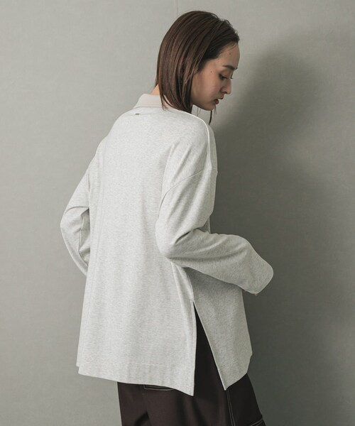 SENSE OF PLACE by URBAN RESEARCH(センスオブプレイスバイアーバンリサーチ)の「ポロシャツルーズカットトップ(ポロシャツ・レディース・BLACK/OATMEAL・one)」の16枚目の写真