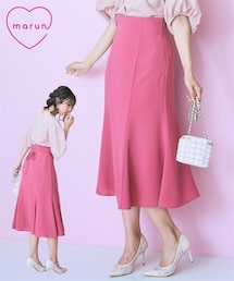marun | ＜大きいサイズ＞ハイウエストレースアップマーメードスカート marun(スカート)