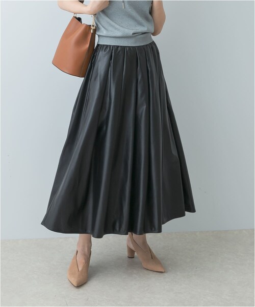 URBAN RESEARCH ROSSO（アーバンリサーチロッソ）の「F by ROSSO　タックボリュームスカート（スカート・レディース・BROWN/BLACK・36/38）」の7枚目の写真