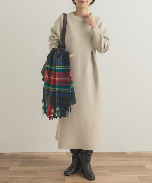 URBAN RESEARCH DOORS(アーバンリサーチドアーズ)の「スウェットライクニットワンピース(ワンピース・レディース・L/BEG/BORDEAUX/CHARCOAL・Free)」の14枚目の写真