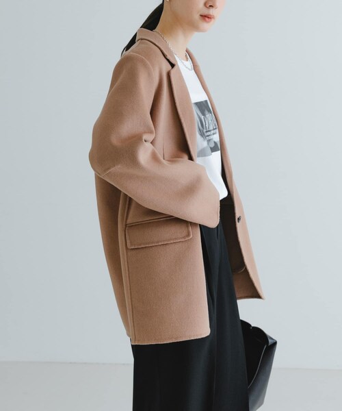 URBAN RESEARCH(アーバンリサーチ)の「リバージャケットコート(テーラードジャケット・レディース・CHARCOAL/BEIGE・FREE)」の20枚目の写真