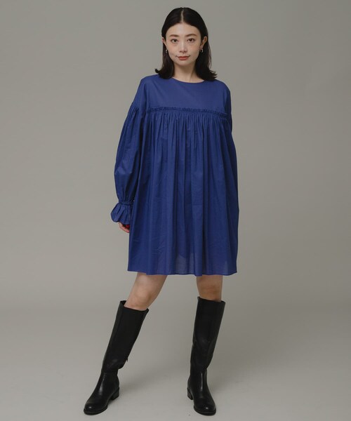 URBAN RESEARCH Sonny Label（アーバンリサーチサニーレーベル）の「コットンギャザーチュニック（チュニック・レディース・クリーム/ブラック/ブルー・FREE）」の3枚目の写真