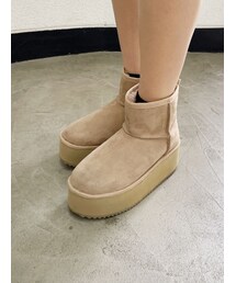 GYDA | プラットフォームフェイクムートンブーツ(ブーツ)