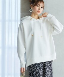 nissen | 大きいサイズ ダンボールニットきれい見えパーカー(パーカー)