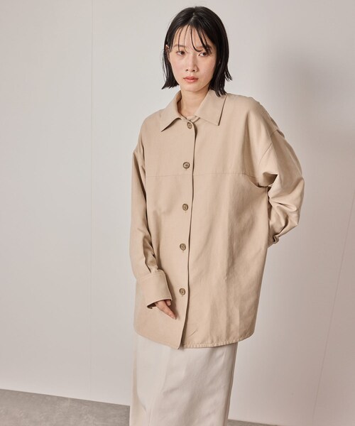NERGY（ナージー）の「【ウォッシャブル対応】フェイクスエードシャツジャケット（その他アウター・レディース・ベージュ/ライトグリーン・F）」の2枚目の写真