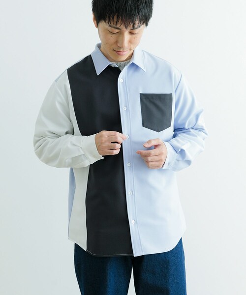 ITEMS URBANRESEARCH（アイテムズ アーバンリサーチ）の「Vertical Switch 長袖シャツ（シャツ/ブラウス・メンズ・L.BLU/WHT/BLU・M/L）」の7枚目の写真